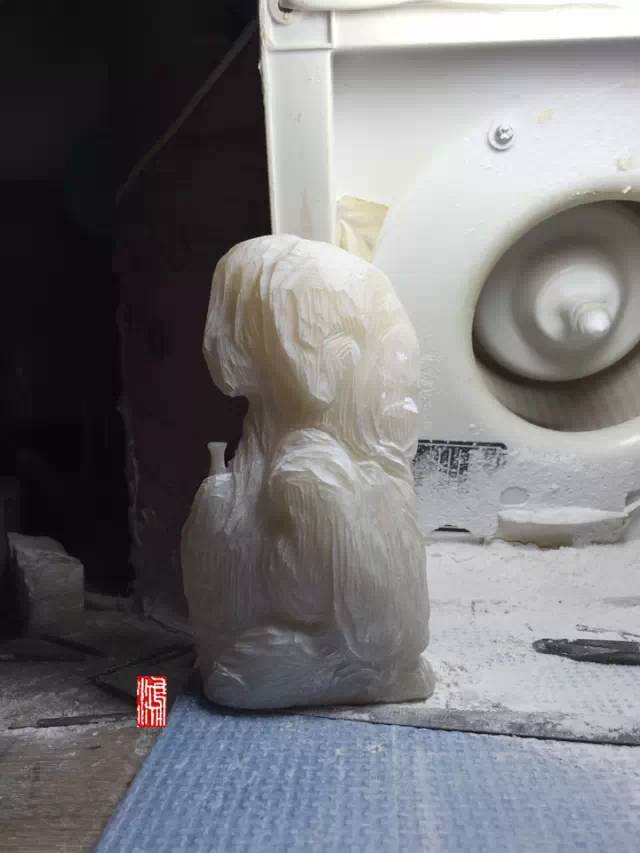 寿山石观音摆件 寿山石的雕刻过程8