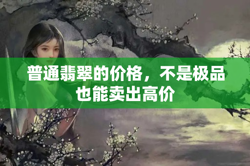 普通翡翠的价格，不是极品也能卖出高价