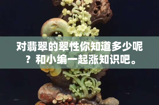 对翡翠的翠性你知道多少呢？和小编一起涨知识吧。