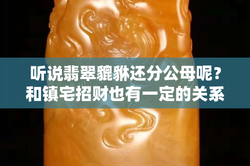 听说翡翠貔貅还分公母呢？和镇宅招财也有一定的关系