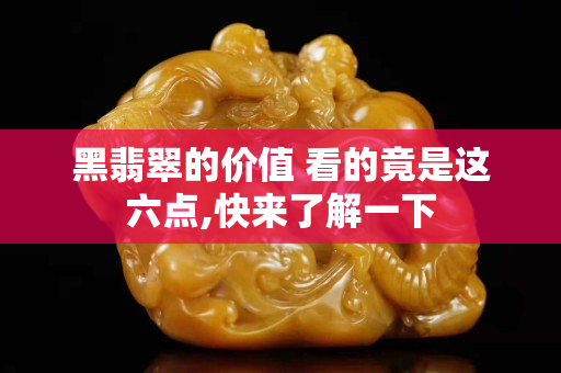 黑翡翠的价值 看的竟是这六点,快来了解一下