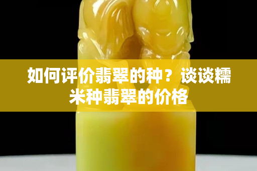 如何评价翡翠的种？谈谈糯米种翡翠的价格