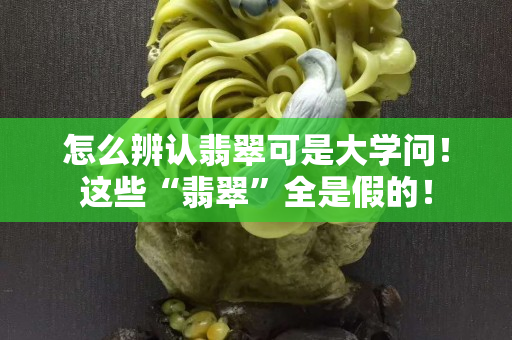 怎么辨认翡翠可是大学问！这些“翡翠”全是假的！