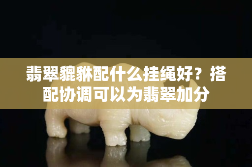 翡翠貔貅配什么挂绳好？搭配协调可以为翡翠加分
