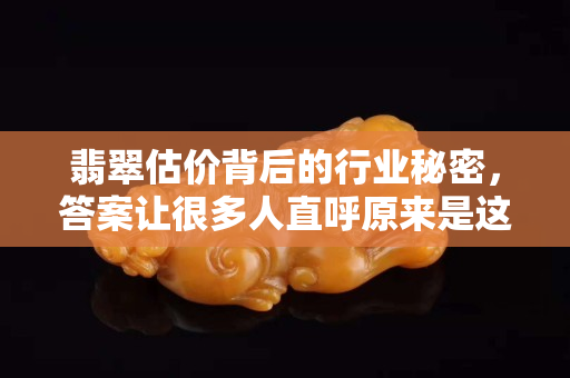 翡翠估价背后的行业秘密，答案让很多人直呼原来是这样！