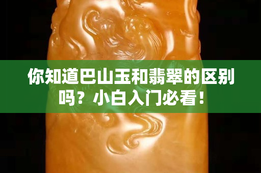 你知道巴山玉和翡翠的区别吗？小白入门必看！