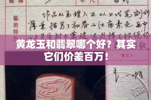 黄龙玉和翡翠哪个好？其实它们价差百万！