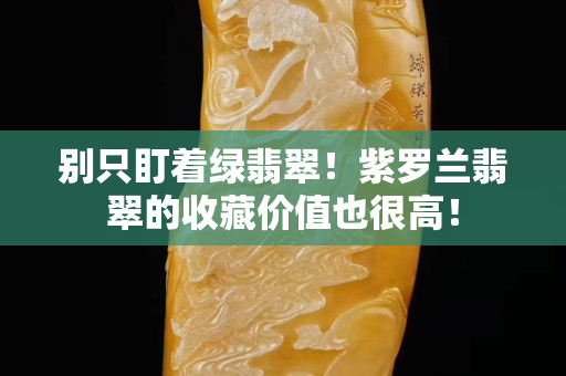 别只盯着绿翡翠！紫罗兰翡翠的收藏价值也很高！