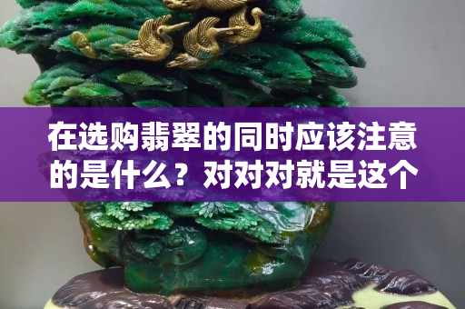 在选购翡翠的同时应该注意的是什么？对对对就是这个！（一）