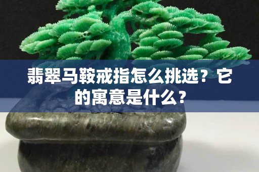 翡翠马鞍戒指怎么挑选？它的寓意是什么？