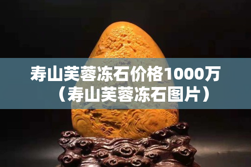 寿山芙蓉冻石价格1000万（寿山芙蓉冻石图片）