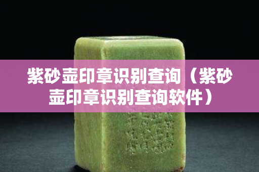 紫砂壶印章识别查询（紫砂壶印章识别查询软件）