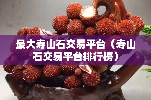 最大寿山石交易平台（寿山石交易平台排行榜）