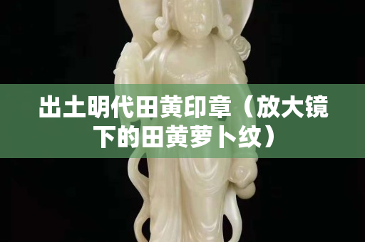 出土明代田黄印章（放大镜下的田黄萝卜纹）