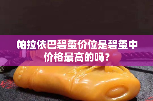 帕拉依巴碧玺价位是碧玺中价格最高的吗？