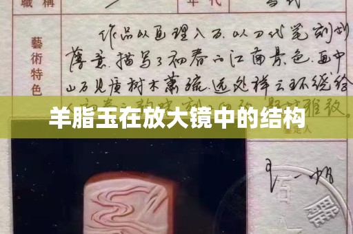 羊脂玉在放大镜中的结构