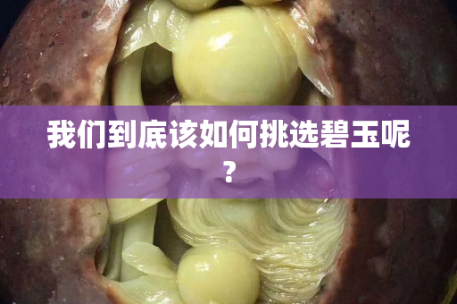 我们到底该如何挑选碧玉呢?