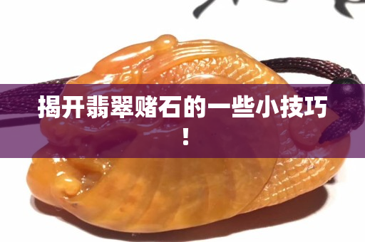 揭开翡翠赌石的一些小技巧！