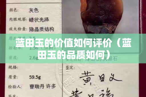 蓝田玉的价值如何评价（蓝田玉的品质如何）