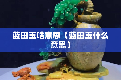 蓝田玉啥意思（蓝田玉什么意思）