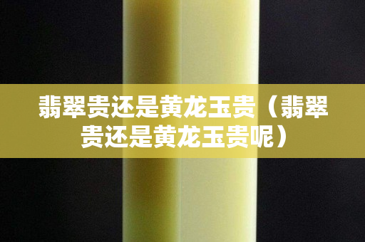 翡翠贵还是黄龙玉贵（翡翠贵还是黄龙玉贵呢）