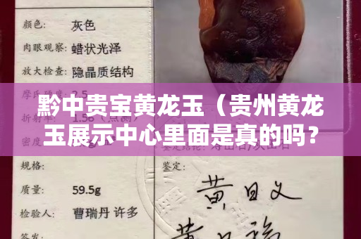 黔中贵宝黄龙玉（贵州黄龙玉展示中心里面是真的吗？）