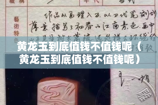 黄龙玉到底值钱不值钱呢（黄龙玉到底值钱不值钱呢）