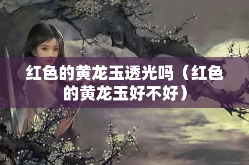 红色的黄龙玉透光吗（红色的黄龙玉好不好）