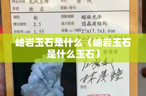 岫岩玉石是什么（岫岩玉石是什么玉石）