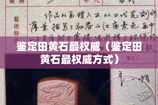 鉴定田黄石最权威（鉴定田黄石最权威方式）