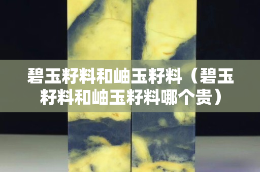 碧玉籽料和岫玉籽料（碧玉籽料和岫玉籽料哪个贵）