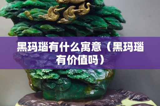 黑玛瑙有什么寓意（黑玛瑙有价值吗）