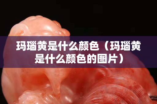 玛瑙黄是什么颜色（玛瑙黄是什么颜色的图片）