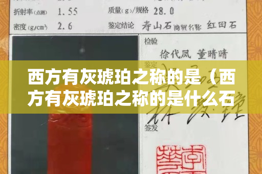 西方有灰琥珀之称的是（西方有灰琥珀之称的是什么石头）