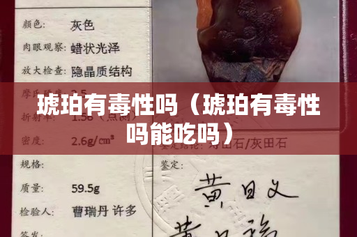 琥珀有毒性吗（琥珀有毒性吗能吃吗）