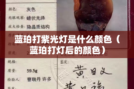 蓝珀打紫光灯是什么颜色（蓝珀打灯后的颜色）