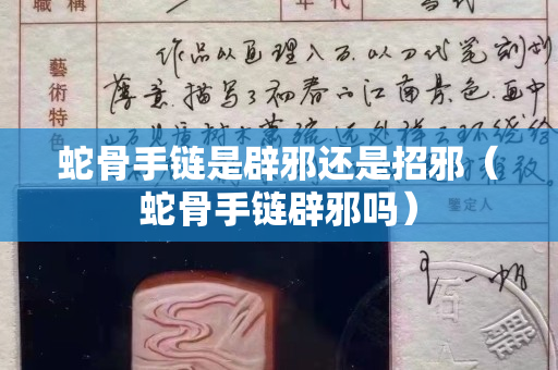 蛇骨手链是辟邪还是招邪（蛇骨手链辟邪吗）