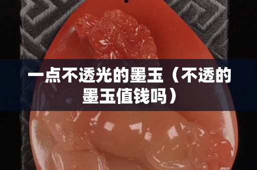 一点不透光的墨玉（不透的墨玉值钱吗）