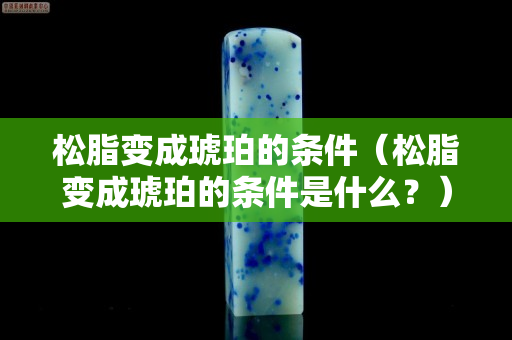松脂变成琥珀的条件（松脂变成琥珀的条件是什么？）