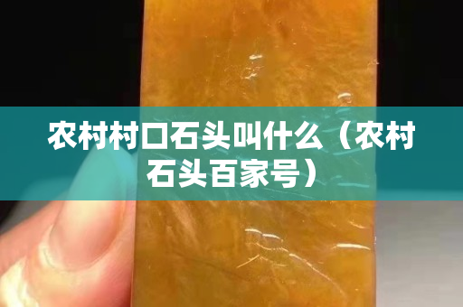 农村村口石头叫什么（农村石头百家号）
