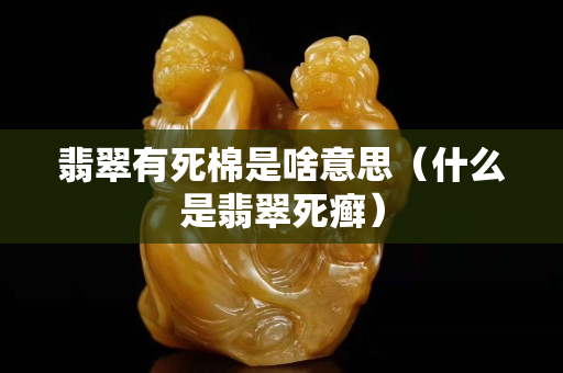 翡翠有死棉是啥意思（什么是翡翠死癣）