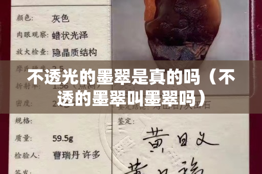 不透光的墨翠是真的吗（不透的墨翠叫墨翠吗）