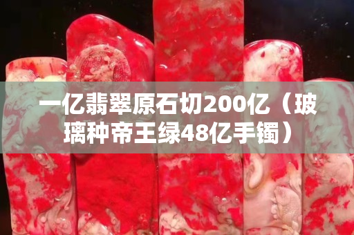 一亿翡翠原石切200亿（玻璃种帝王绿48亿手镯）