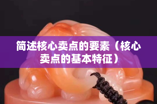 简述核心卖点的要素（核心卖点的基本特征）