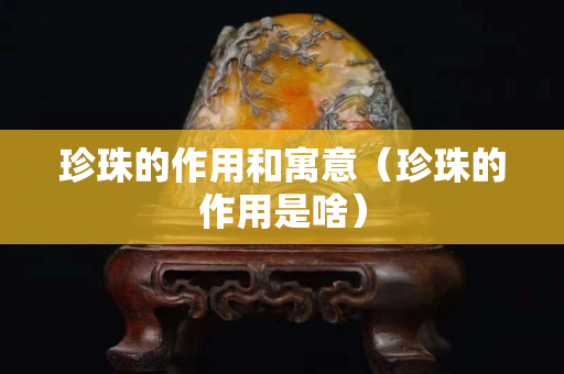 珍珠的作用和寓意（珍珠的作用是啥）