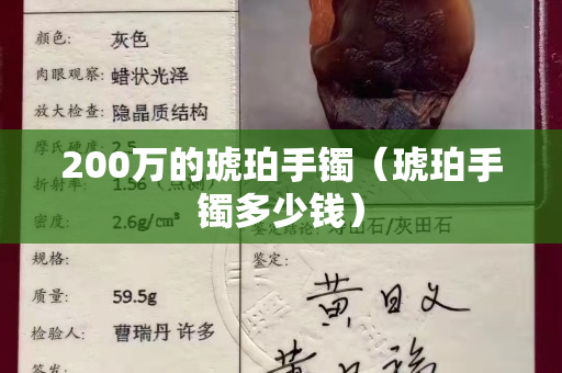 200万的琥珀手镯（琥珀手镯多少钱）