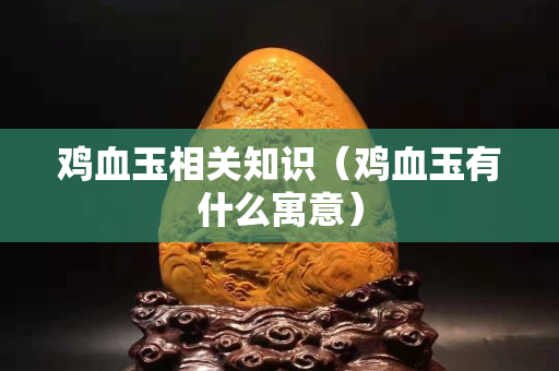 鸡血玉相关知识（鸡血玉有什么寓意）