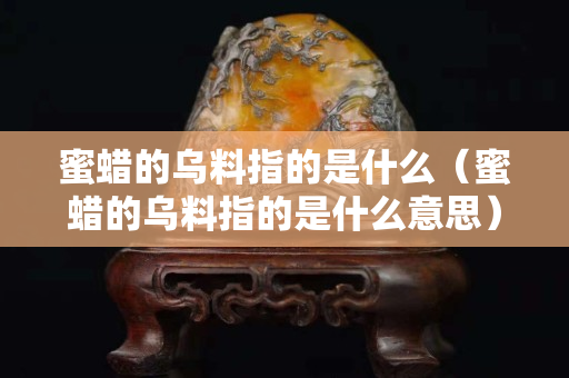 蜜蜡的乌料指的是什么（蜜蜡的乌料指的是什么意思）