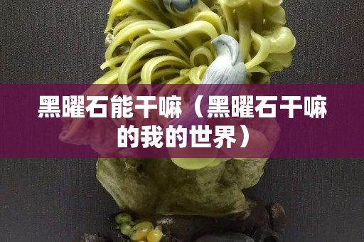 黑曜石能干嘛（黑曜石干嘛的我的世界）