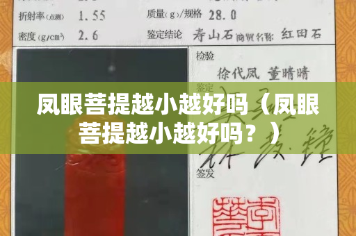 凤眼菩提越小越好吗（凤眼菩提越小越好吗？）